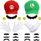 thumbnail image 2 of Gorra de béisbol unisex para adultos de Super Bros Luigi, disfraz de Cosplay, Halloween, Anime, juego de rol (rojo y verde), 2 unidades, 2 of 5