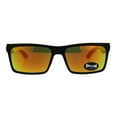thumbnail image 2 of Mens Color Mirror Flame Choppers Plastic Narrow Horn Rim Sunglasses Black Red Orange, 2 of 4