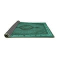 thumbnail image 2 of Ahgly Company Indoor Rectangle Medallion Turquoise Blue Traditional Area Rugs, 2' x 5', 2 of 4
