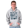 thumbnail image 3 of Flex But Like This Funny Gym Exercise Hoodie Hooded Sweatshirt Men Brisco Brands 2X, 3 of 6