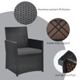 thumbnail image 5 of Topbuy 3-Pieces Steel PE rattan Space-Saving Dining Furniture Sets Gray, 5 of 9