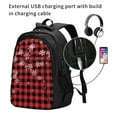 thumbnail image 2 of Fuzoiu Red Buffalo Plaid Print USB Backpack with Charging Port,Laptop Backpack,Business Travel Durable Laptops Backpack, for School, Work, Travel & Outdoor Activities, 2 of 7