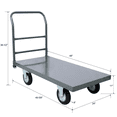 thumbnail image 5 of Tcbosik Heavy Duty Platform Truck, 2000 lbs Capacity Flatbed Hand Truck, Steel Push Cart Dolly, Dark Gray, 5 of 9