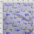 thumbnail image 3 of oneOone Georgette Viscose Medium Blue Fabric Check & Toucan Craft Projects Decor Fabric Printed By The Yard 42 Inch Wide, 3 of 4