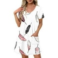 thumbnail image 2 of YuXingFu Plus Size Women's Dress Sexy Dresses - Floral, V-Neck, Short Sleeve, Midi for 2026 White L, 2 of 8