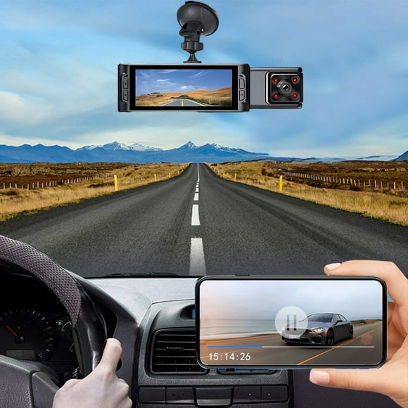 TopLLC 3.16-inch Driving Recorder With 3 Lenses For Recording And Displaying On The Same Screen. Mobile Playback High-definition 1080P Night Vision Device Ultra clear driving recorder