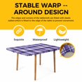 thumbnail image 4 of Purple Plaid Table Cloths for 5 Foot Rectangle Tables, Modern Art Checkered Farmhouse Patio Waterproof Elastic Fitted Tablecloths, Washable Rectangular Table Cover for Camping, 4 of 8