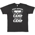 thumbnail image 3 of Inktastic What Happens at Camp Stays at Camp with Tent and Woods T-Shirt, 3 of 5
