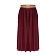 thumbnail image 1 of Jupes à Taille Élastique pour Femmes Jupe Décontractée Évasée Longueur Cheville en Polyester Longueur Régulière 1 Pce, 1 of 8