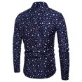 thumbnail image 3 of Camisa de blusa de manga larga con cuello vuelto y botones a cuadros para hombre Pompotops  oipoqjl26226, 3 of 3