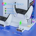 thumbnail image 4 of Cooling Station for PS5 Slim with Dual Controller Charging, RGB PS5 Stand Vertical for PlayStation 5 & Slim Console Digital & Disc Edition, Accessories Base with Headset Holder 14 Game Slots, 4 of 6