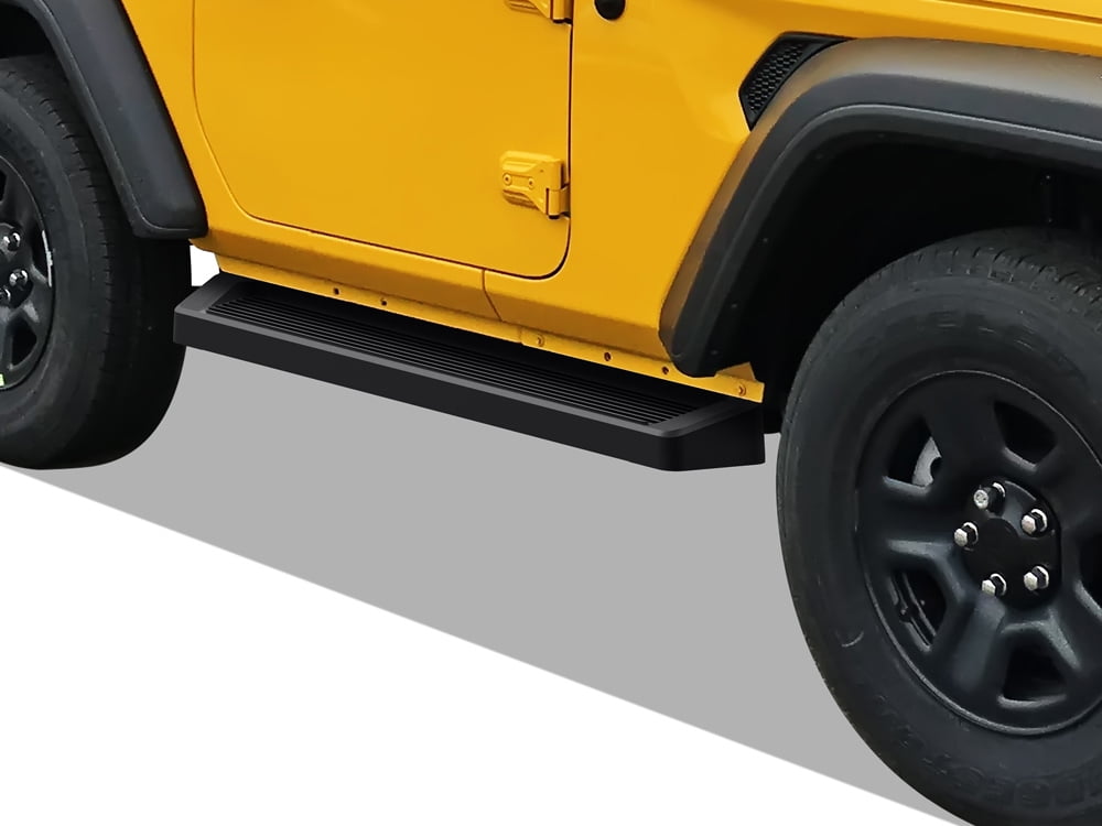 APS iBoard Black Running Boards Style Compatible with Jeep Wrangler JL 2018- 2023 2-Door (Factory sidesteps or rock rails have to be removed) (Nerf Bars  Side Steps Side Bars) 