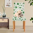 thumbnail image 6 of Clover Leaves on A White St Spandex Chair Covers for Dining Room Set of 4, Stretch Printed Chair Protectors Covers, Removable and Washable,, 6 of 6