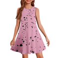 thumbnail image 3 of Girls' Summer Dress Kids 2025 Sleeveless A-Line Summer Dress with Print Casual Loose Fit for Beach and Daily Wear ,Sie:110, 3 of 7