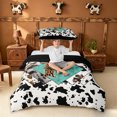 thumbnail image 2 of meiyoeat Western Leopard Monogram P Twin Duvet Cover For Boys,Cow Print Initial Art Twin Bedding,Black Reversible,2pcs,1 Duvet Cover and 1 Pillowcase, 2 of 6