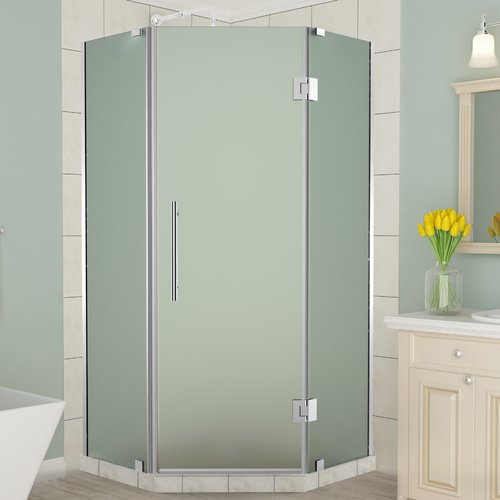 Aston Merrick Frameless Corner 38'' x 38.5'' x 72'' NeoAngle Hinged