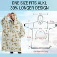 thumbnail image 4 of Oversized Wearable Blanket Hoodie,White Gold Sun Moon Cloud Pattern Sherpa Blanket Hoodie with Super Pockets,Super Warm Fuzzy Pullover for Women & Men, 4 of 6