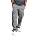 thumbnail image 4 of FOCUSNORM Men Solid Color Sweatpants, Casual Style Cargo Pants with Big yards, 4 of 7