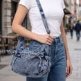 thumbnail image 6 of PULLIMORE Women's Retro Denim Shoulder Bag Crossbody Handbags Casual Style Lightweight Jean Tote Hobo Purse, 6 of 7