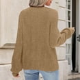 thumbnail image 5 of Stichou Women's Chunky Knit Open Front Sweater Long Sleeve Button Down Loose Casual Oversized Cardigan Outerwear Khaki XL, 5 of 6