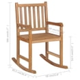 thumbnail image 4 of vidaXL Rocking Chair with Anthracite Cushion Solid Teak Wood, 4 of 5