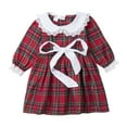 thumbnail image 2 of Douhoow Christmas Sister Matching Clothes,Baby Girl Red Plaid Doll Collar Jumpsuit/Dress, 2 of 9