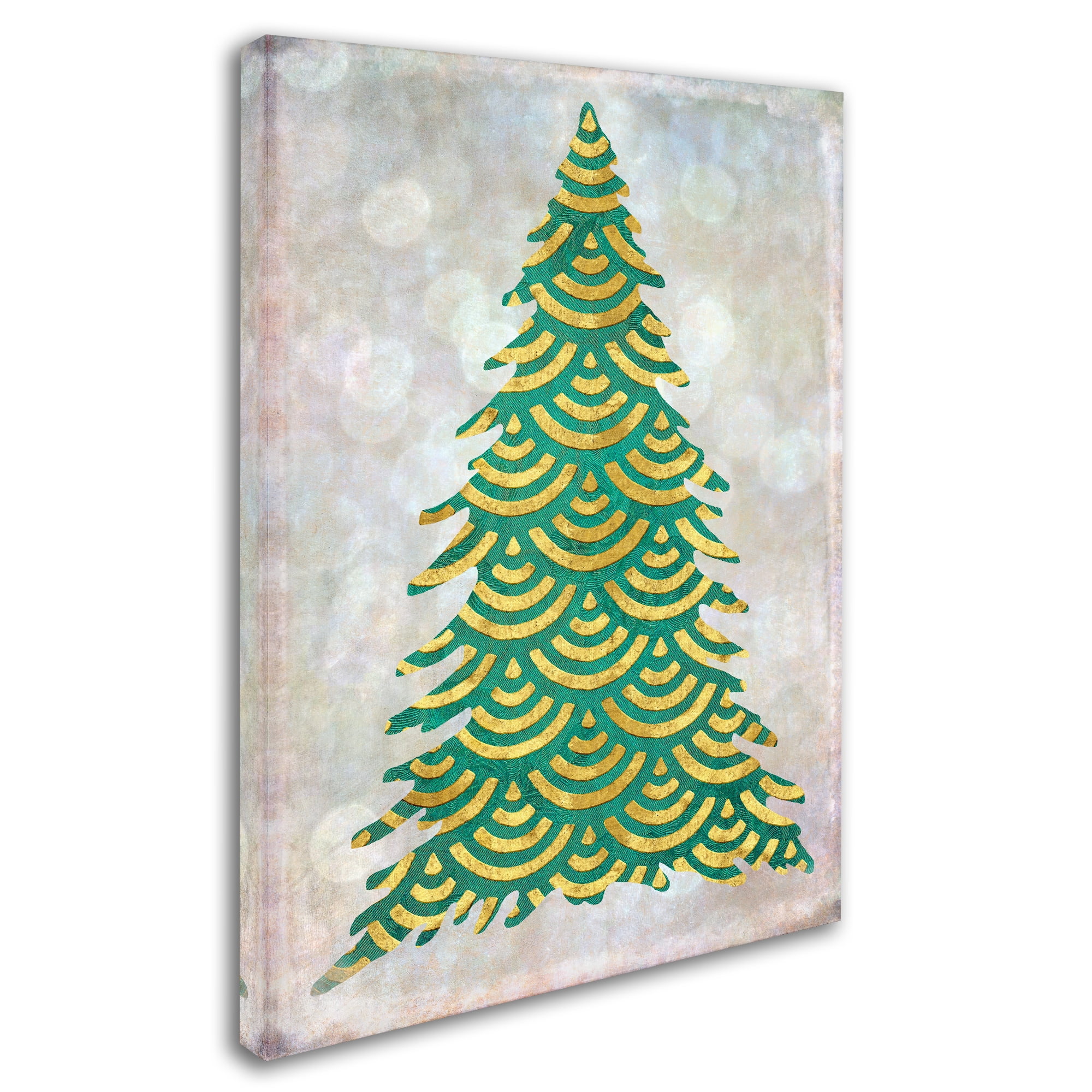 Trademark Fine Art 'Decorated Green and Gold Xmas Tree' Canvas Art by Cora Niele