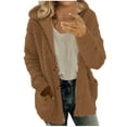 thumbnail image 2 of BSDJILFG Womens Fall Jackets Long Sleeve Cardigan Sweaters Soft Knit Sherpa Jacket Fleece Lined Hooded Outerwear Winter Coats Clearance, 2 of 6