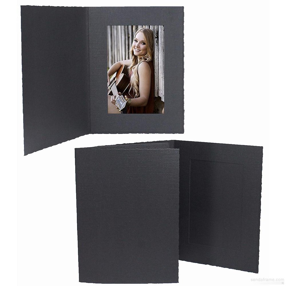 Black Cardboard Photomount Folder Single 4x6 frame w/plain border sold in 25s 4x6 Walmart