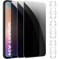 thumbnail image 1 of ccwmincc 3 Pack Privacy Screen Protector for Samsung Galaxy A54 with 3 Pack Camera Lens Protector, HD Clear Tempered Glass Film, Anti Spy, Anti Scratch, 9H Hardness, Touch Sensitive, Bubble Free, 1 of 1