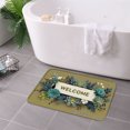 thumbnail image 3 of FJPT Welcome Floral Non Slip Flannel Polyester Floor Mat For Bathroom Kitchen Bedroom Decor 31.5x19.7 inch, 3 of 5