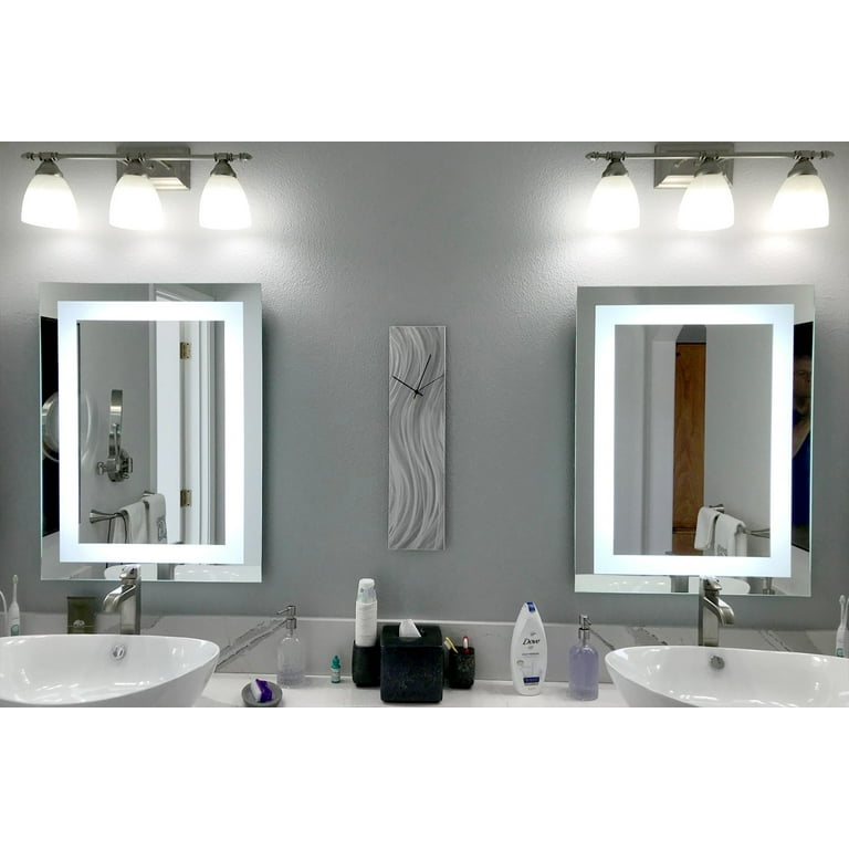 Front-Lighted LED Bathroom Vanity Mirror: 56 x 40 - Rectangular