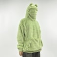 thumbnail image 6 of qolati Fuzzy Hoodie Women Zipper Hooded Sweatshirts Cute Bear Ears Long Sleeve Fluffy Fleece Hoodies Winter Warm Going Out Pullover Homewear Green XXL, 6 of 8