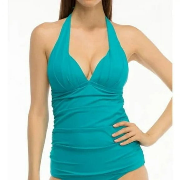 Coco Reef MARINA Solid Halter Tankini Swim Top, US 32D, UK 32D