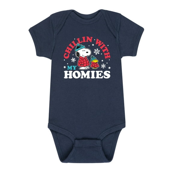 Peanuts - Holidays - Chillin With My Homies - Infant Baby One Piece