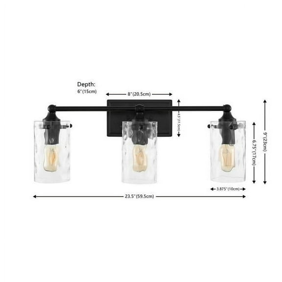 SAFAVIEH Johari 3-Light LED Black Iron Wall Sconce with Clear Shade