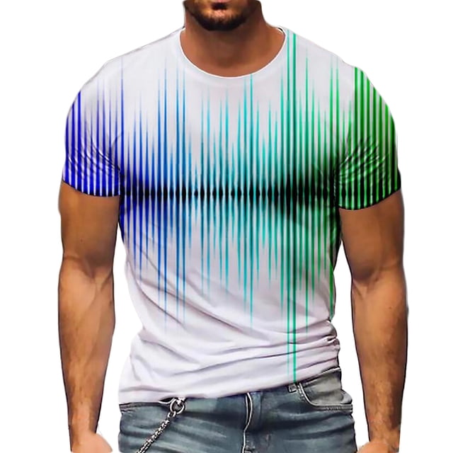 RKSTN Chemises pour Hommes Manches Courtes Mode Décontractée Col Rond Chandail à Enfiler Imprimé T-shirt à Manches Courtes Haut Chemises Hawaïennes pour Hommes