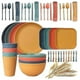 thumbnail image 1 of 48Pcs Unbreakable Dinnerware Sets for 4 People, Camping Plates and Bowls Set, Picnic Dinner Sets, S, 1 of 5