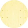 thumbnail image 1 of Ahgly Company Machine Washable Indoor Round Solid Yellow Modern Area Rugs, 4' Round, 1 of 4