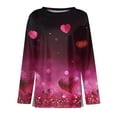 thumbnail image 3 of Inglocry Valentine Shirts for Women Trendy Cute Heart Printed T Shirt Long Sleeve Valentines Gift Crew Neck Shirt Casual Tee Tops Pink S, 3 of 4