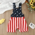 thumbnail image 2 of Splozh 4th Fourth of July Baby Girl Boy Outfit 12 18 24 Months 2T3T4T American Flag Print Overalls Shorts Pocket Suspender Romper Clothes,Red,12-18 Months, 2 of 5