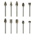 thumbnail image 6 of FindBuyTool  10-Piece Double-Cut Tungsten Carbide Rotary Burr Set, 1/8" Shank, for Wood, Plastic, Metal & Stone, 6 of 8