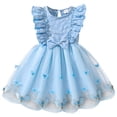 thumbnail image 1 of DXOUPM Robe de Demoiselle d'Honneur Ourlet à Volants Robe de Fête Formelle Enfants Bébé Décontractée Mariage Tenue Quotidienne, 1 of 3