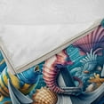thumbnail image 4 of Ambesonne Nautical Fleece Throw Blanket Underwater Around Anchor 50"x60" Teal Pink and Coconut, 4 of 5