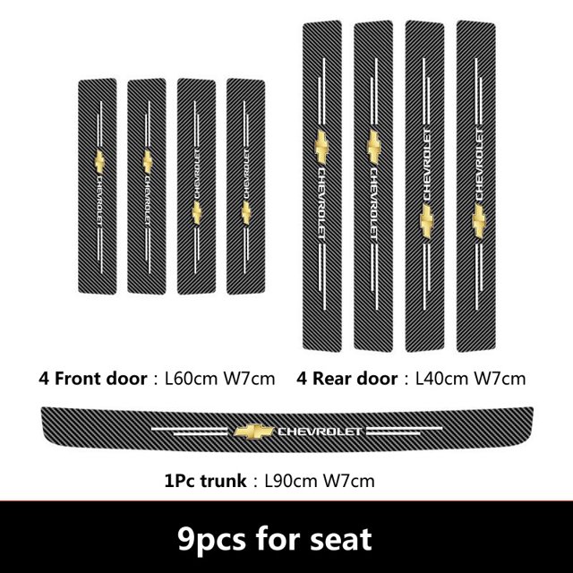 Protector De Puerta De Coche De Fibra De Carbono Umbral Pegatinas De Pasta Tira Para Chevrolet Accesorios Gao Jiahui unisex