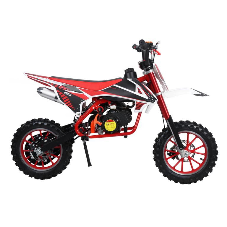 Kids Dirt Bike 49cc EPA Approved, 2-Stroke 25mph 10+ Miles for Teens Red