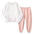 thumbnail image 1 of LIJCC Girls Fall And Winter Padded Round Neck Sweater Pants Two Piece Suit, 1 of 4