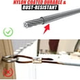 thumbnail image 5 of 4 * 12ft Stainless Steel Cable, 1/8" Wire Rope, 7x7 Strands Stainless Steel Wire for Triangle, Rectangle and Square Sun Shade Sail Fixing, Wire Cable for Clothes Line and Outdoor Lights String B, 5 of 5