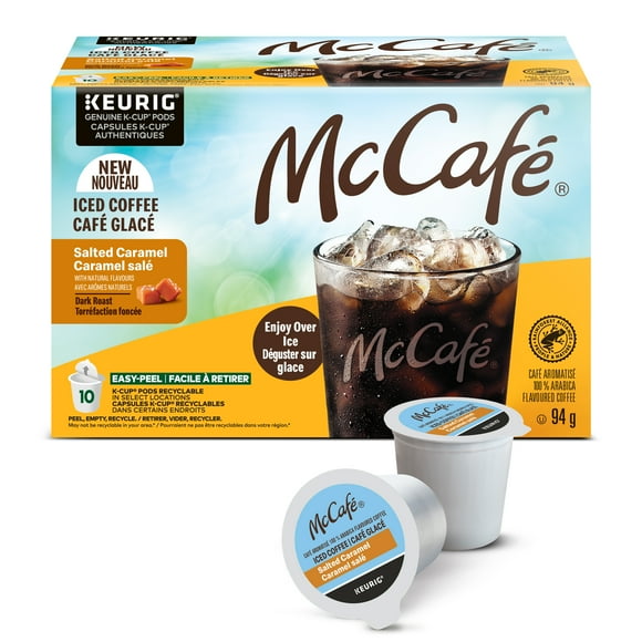 McCafé Salted Caramel Iced Coffee, Dark Roast, K-Cup Pods, 10 Count