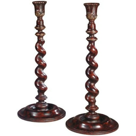 - Candlestick TRADITIONAL Barley Twist Pair Resin New Hand-Cast Hand-Painte OK-625